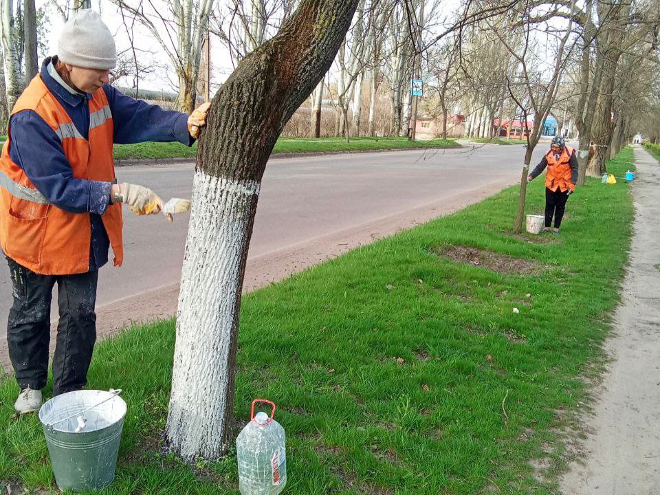 Работники МБУ &quot;Центр городского хозяйства&quot; Васильевского муниципального округа приводят в надлежащий вид улицы города Днепрорудное..